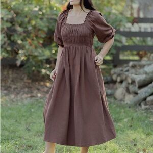 Neuflora 100% Cotton Hayden Chocolate Brown Dress